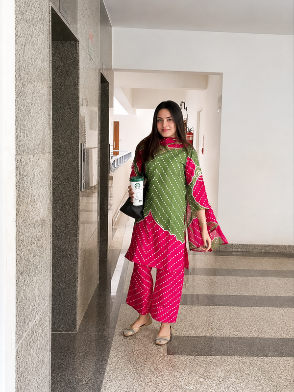 Bandhage Cotton farshi Salwar Suit Set