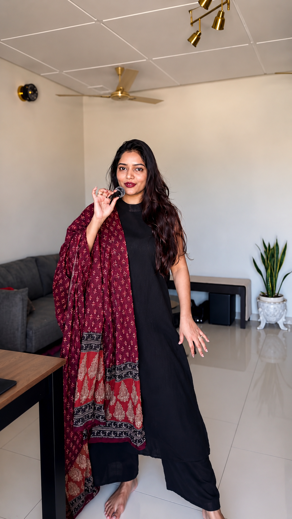 Black Piku Style Halter Suit Set
