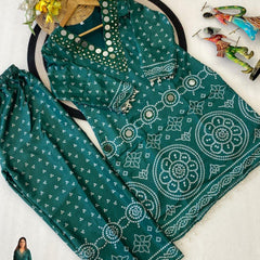 Mirror Work Bandhani Co-ord Set