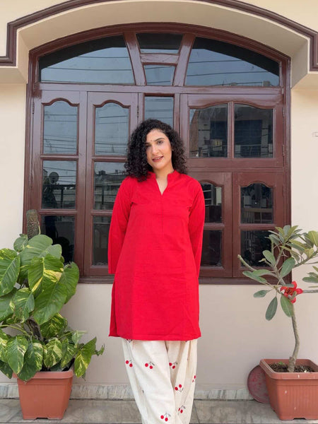 Cherry embroidered Farshi Salwar Suit Set