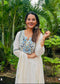 White Floral Embroidered Suit Set with Dupatta