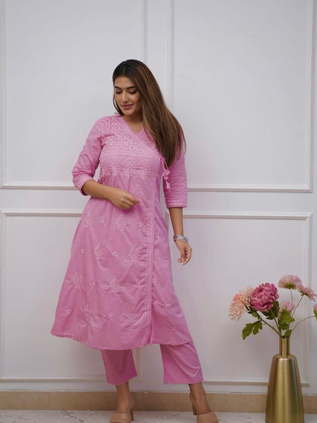 Chikankari Angarkha Style Co-ord Set