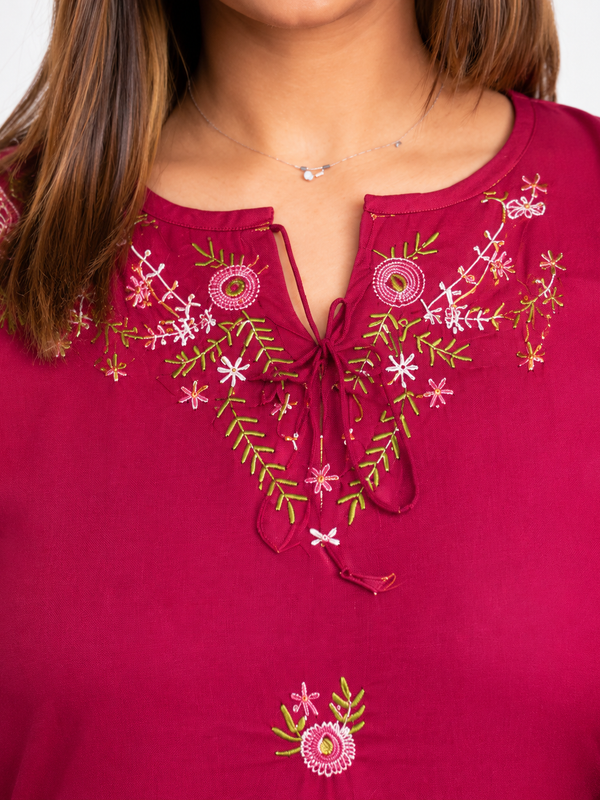 Noor – Floral Embroidered Kurta Dupatta Set