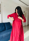 Gul-e-Noor Cotton Kurta Set | Wine with Printed Dupatta