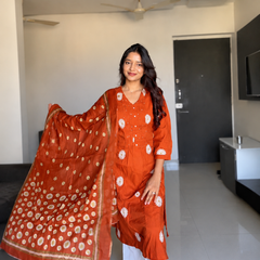 Daisy Embroidered Salwar Suit with Printed Dupatta