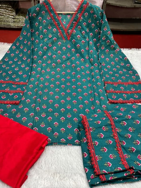 Gulnaar Teal Printed Farshi Salwar Set
