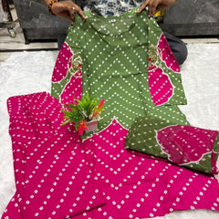 Bandhage Cotton farshi Salwar Suit Set
