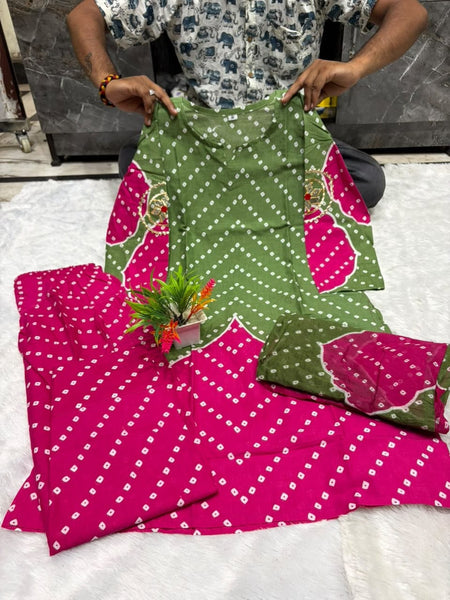 Bandhage Cotton farshi Salwar Suit Set