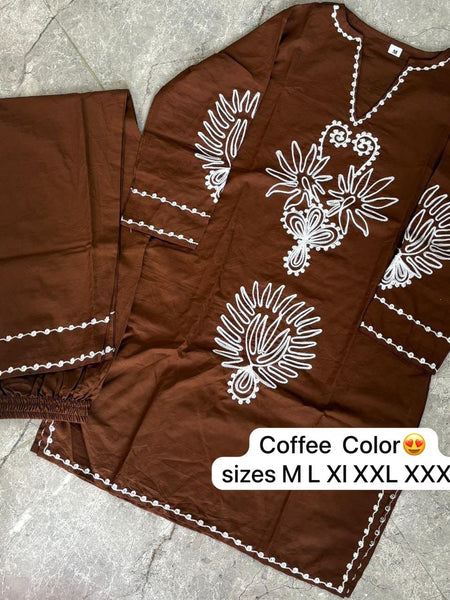 Chikankari Embroidered Kurta Set with Matching Pants