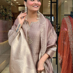 Mauve Nazakat – Woven Festive Kurta Set