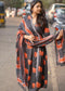 Aabha” Charcoal Cotton Suit Set | Traditional Elephant Print