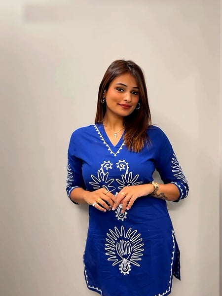 Chikankari Embroidered Kurta Set with Matching Pants