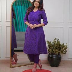 Chikankari Angarkha Style Co-ord Set