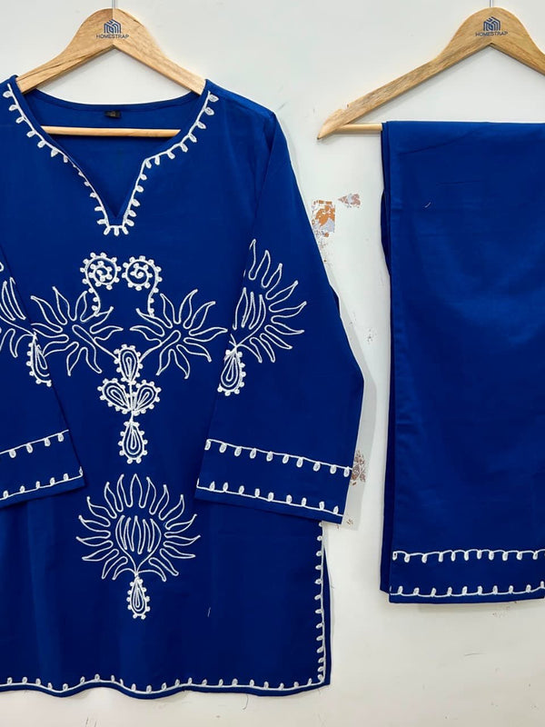 Chikankari Embroidered Kurta Set with Matching Pants