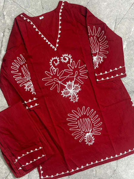 Chikankari Embroidered Kurta Set with Matching Pants