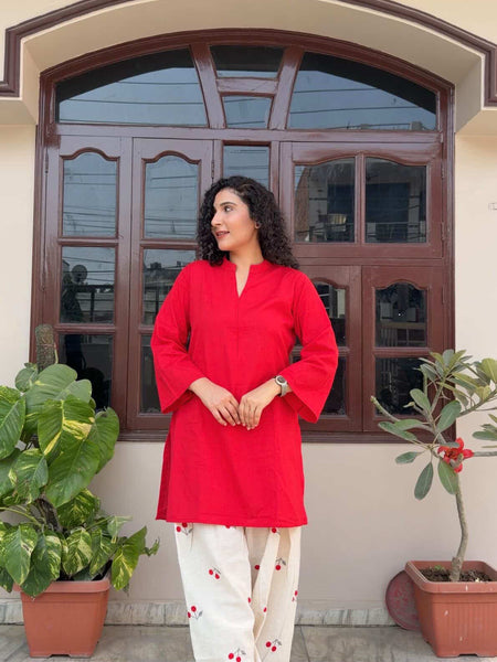 Cherry embroidered Farshi Salwar Suit Set