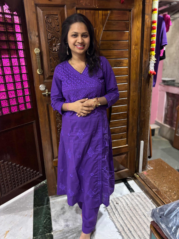 Chikankari Angarkha Style Co-ord Set