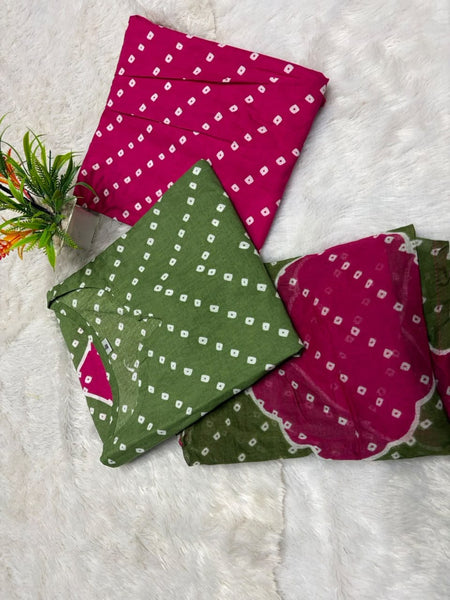 Bandhage Cotton farshi Salwar Suit Set