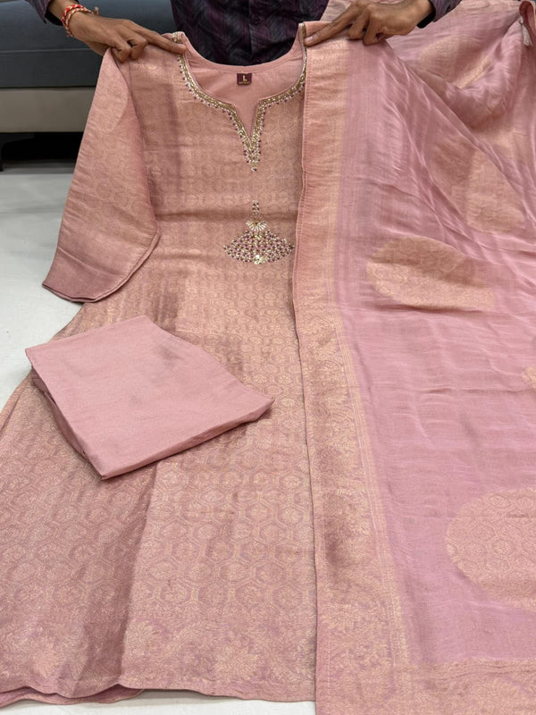Mauve Nazakat – Woven Festive Kurta Set