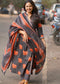 Aabha” Charcoal Cotton Suit Set | Traditional Elephant Print