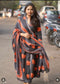 Aabha” Charcoal Cotton Suit Set | Traditional Elephant Print
