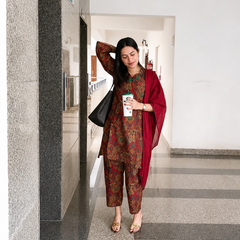 Printed Suit Set with Dupatta