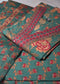 Rama Green Cotton Suit Piece with Phool Print