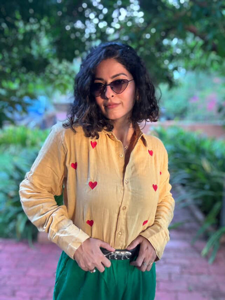 Heart Embroidered Shirts