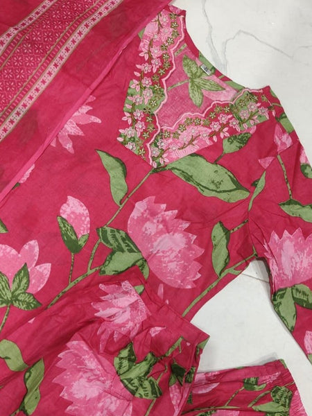 Kamal Ka Phool  Suit Set with Lace Detailing