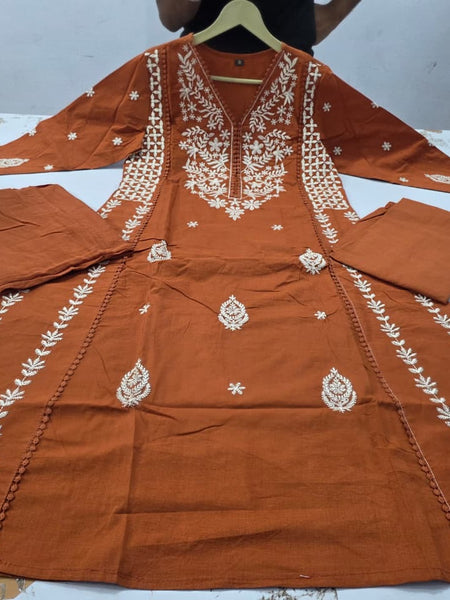 Adaa Embroidered A-Line Kurta Set | Elegant Festive 3-Piece Set