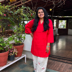 Cherry embroidered Farshi Salwar Co-ord Set