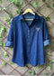 Bow Embroidered Denim Shirt | Free Size