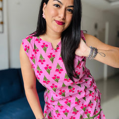 Gulabo- Pink floral Farshi Salwar Co-ord Set