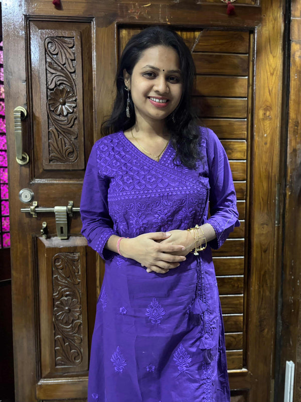 Chikankari Angarkha Style Co-ord Set