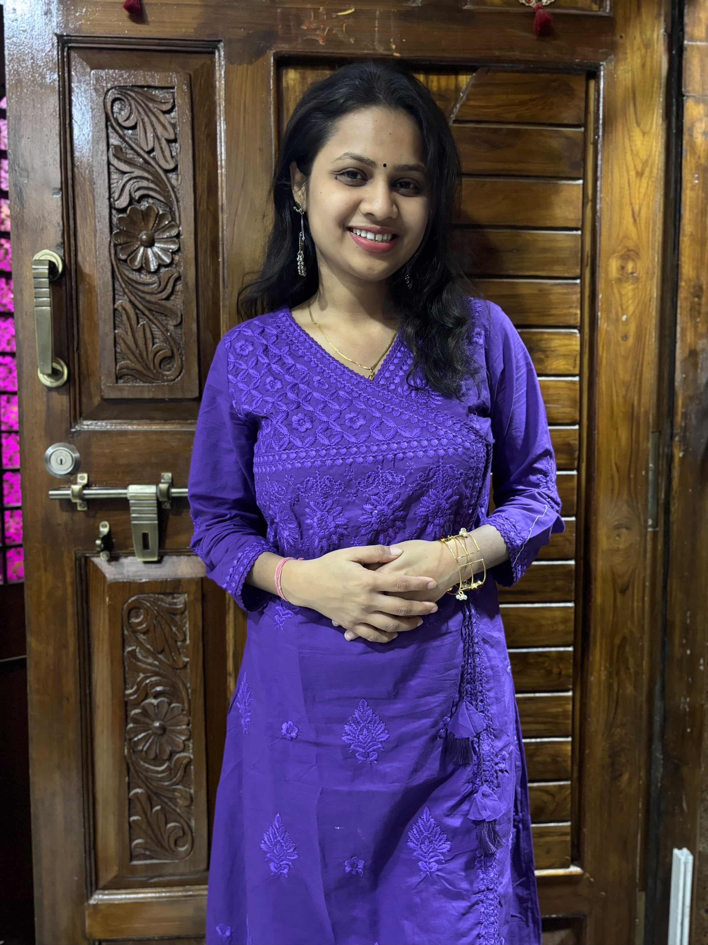 Chikankari Angarkha Style Co-ord Set