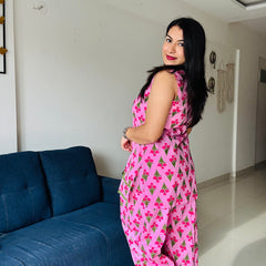 Gulabo- Pink floral Farshi Salwar Co-ord Set