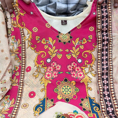 Festive Multicolour Printed Muslin Cotton Suit Set