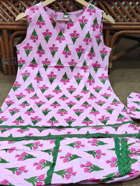 Gulabo- Pink floral Farshi Salwar Co-ord Set