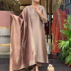 Mauve Nazakat – Woven Festive Kurta Set