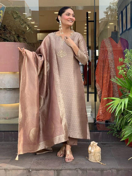 Mauve Nazakat – Woven Festive Kurta Set
