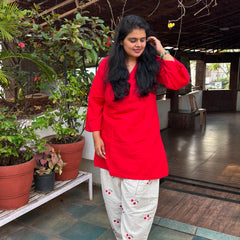 Cherry embroidered Farshi Salwar Co-ord Set