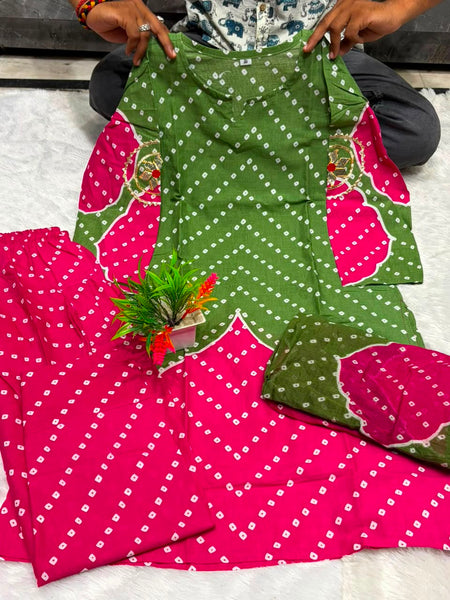 Bandhage Cotton farshi Salwar Suit Set