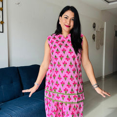 Gulabo- Pink floral Farshi Salwar Co-ord Set