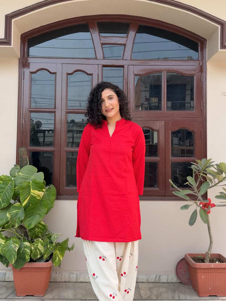 Cherry embroidered Farshi Salwar Suit Set
