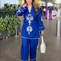 Chikankari Embroidered Kurta Set with Matching Pants