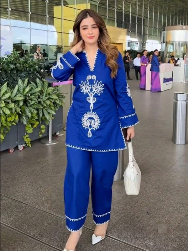 Chikankari Embroidered Kurta Set with Matching Pants