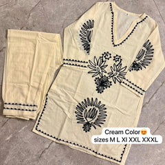 Chikankari Embroidered Kurta Set with Matching Pants