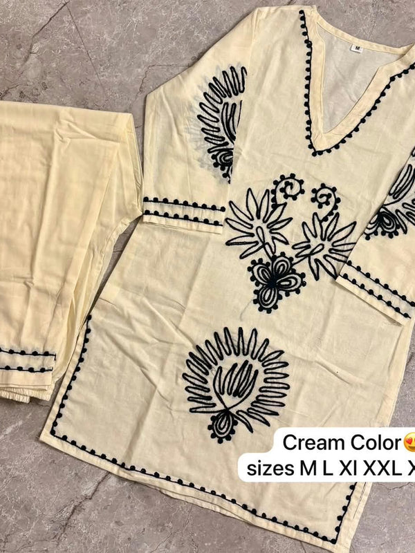 Chikankari Embroidered Kurta Set with Matching Pants