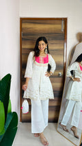 Ivory white Floral Printed Suit Set