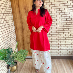 Cherry embroidered Farshi Salwar Suit Set